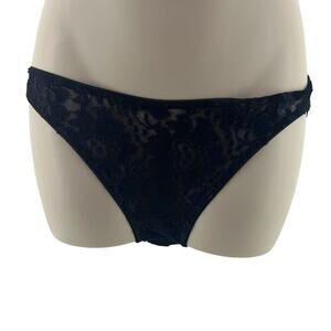 Vintage 1990s PARTNERS INTIMATES Black Lace Bikini Panty Womens Size 5